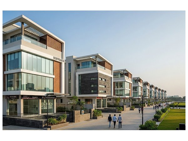 Commercial building facade, representative of SCO property and commercial shops in Amritsar